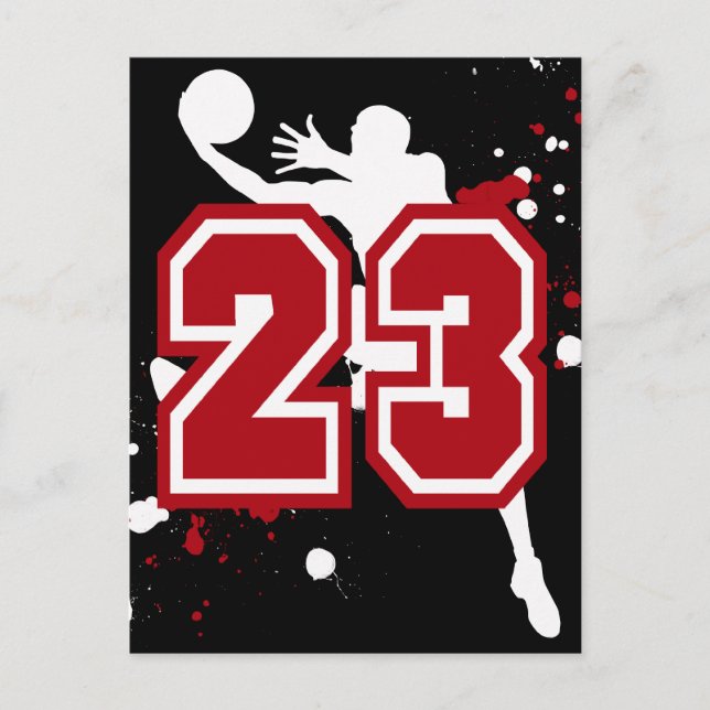 CARTE POSTALE JOUEUR DE BASKETBALL NUMÉRO 23 (Devant)