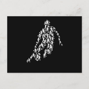 Carte Postale Joueur de basketball silhouette sport ballon fan é