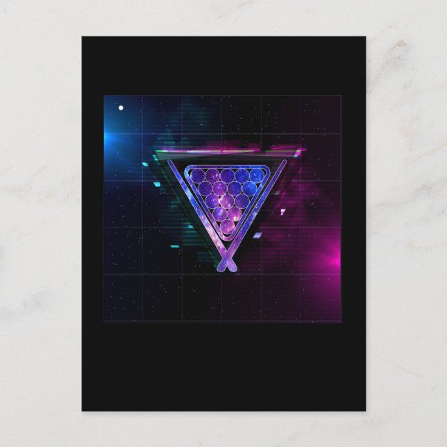 Carte Postale Joueur de Billard Spatial Pool 8 Ball (Devant)