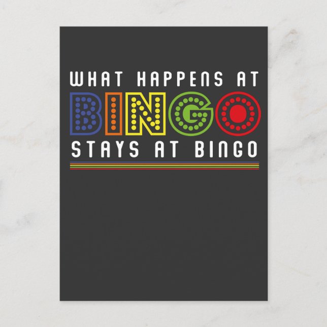 Carte Postale Joueur de Bingo Humoristique de Jeux d'Argent (Devant)