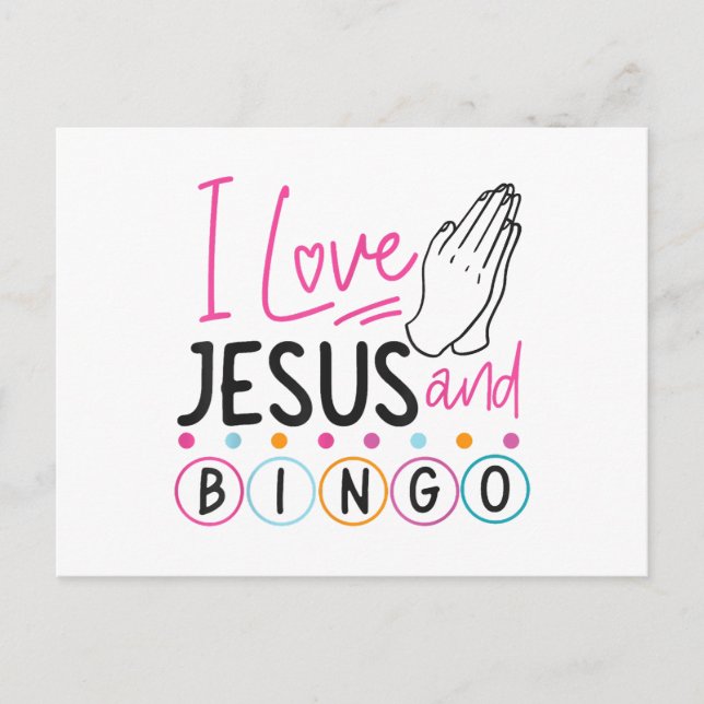 Carte Postale Joueur de Bingo Jésus Foi Chrétien J'aime Jésus Un (Devant)