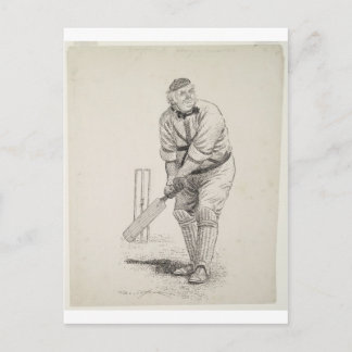 Carte Postale joueur de cricket vintage