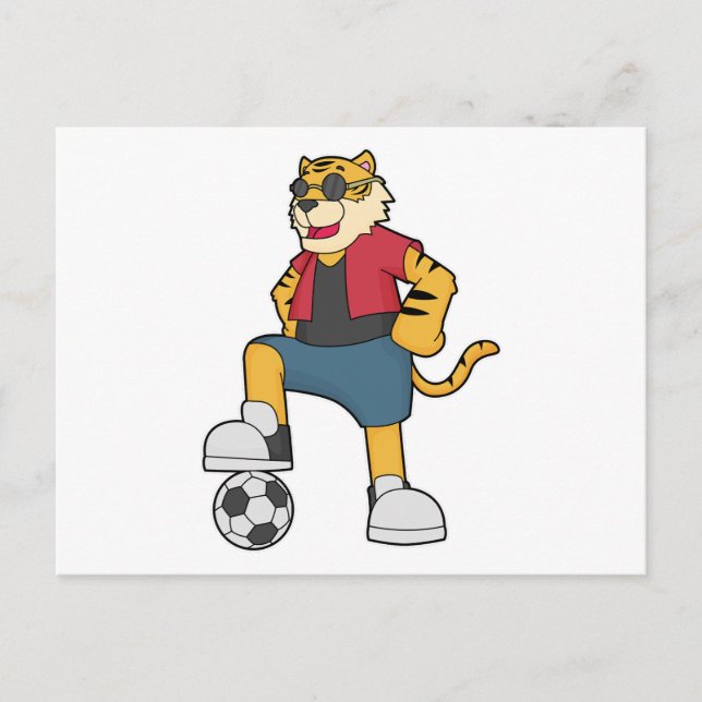 Carte Postale Joueur de football de Tiger (Devant)