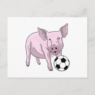 Carte Postale Joueur de football Pig