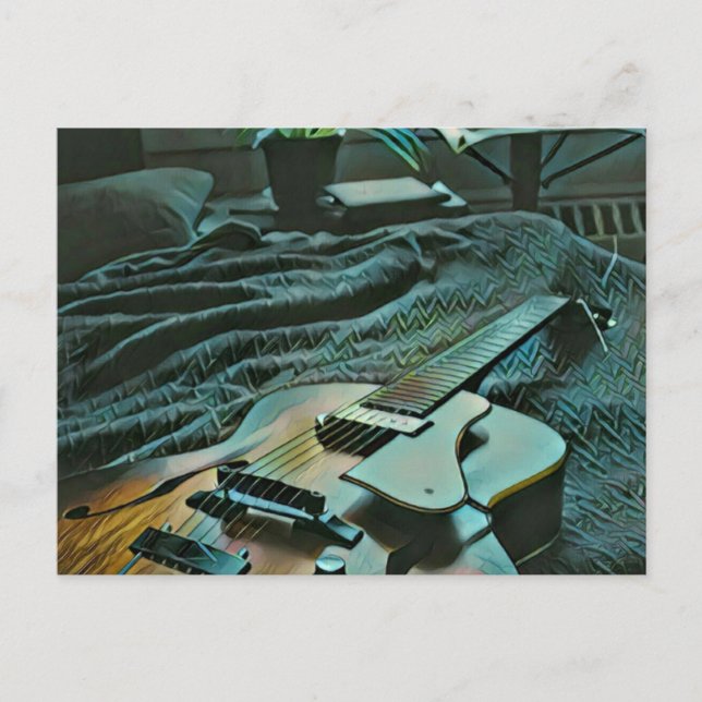 Carte Postale Joueur de guitare acoustique (Devant)