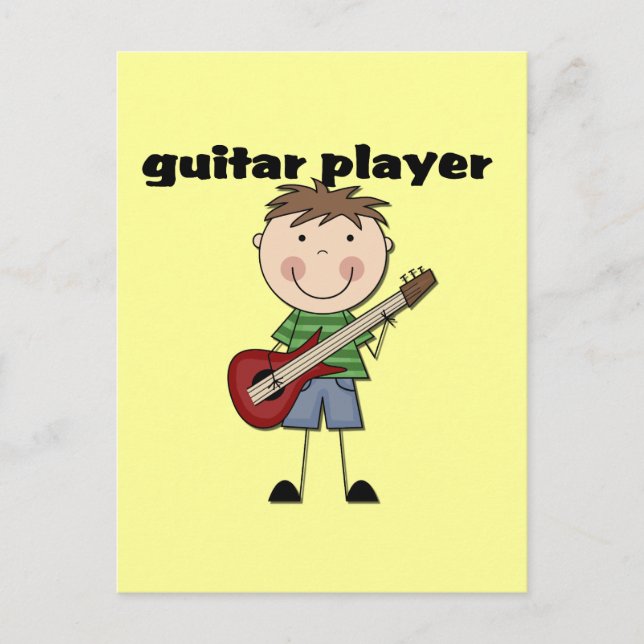 Carte Postale Joueur de guitare - Chemises et cadeaux masculins (Devant)