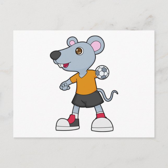 Carte Postale Joueur de handball à main de souris Handball (Devant)