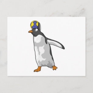 Carte Postale Joueur de handball Manchot Handball