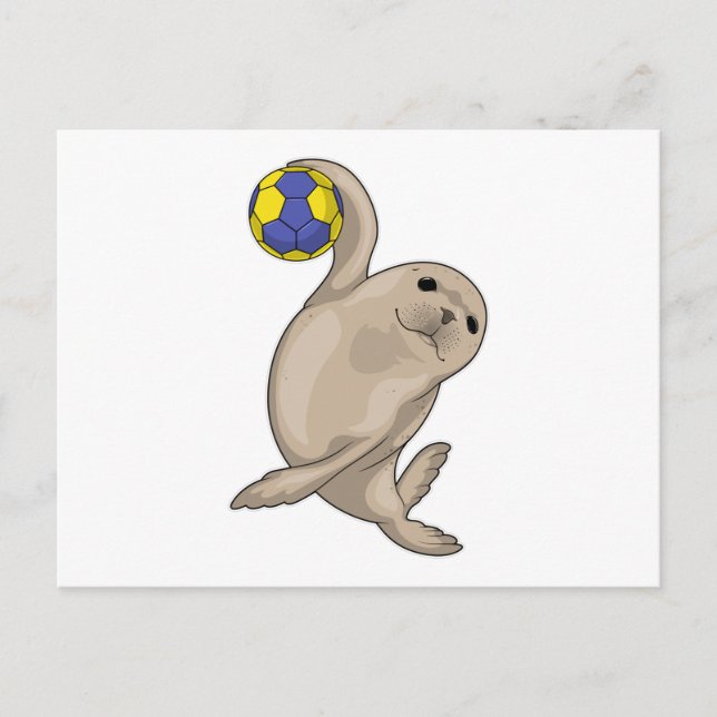 Carte Postale Joueur de handball Seal Handball (Devant)
