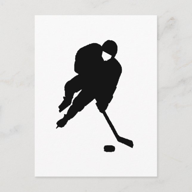 Carte Postale joueur de hockey noir (Devant)