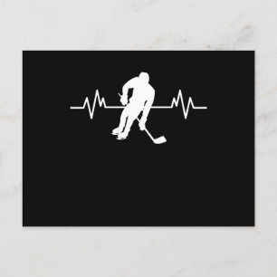 Carte Postale Joueur de hockey sur glace battement de coeur amus
