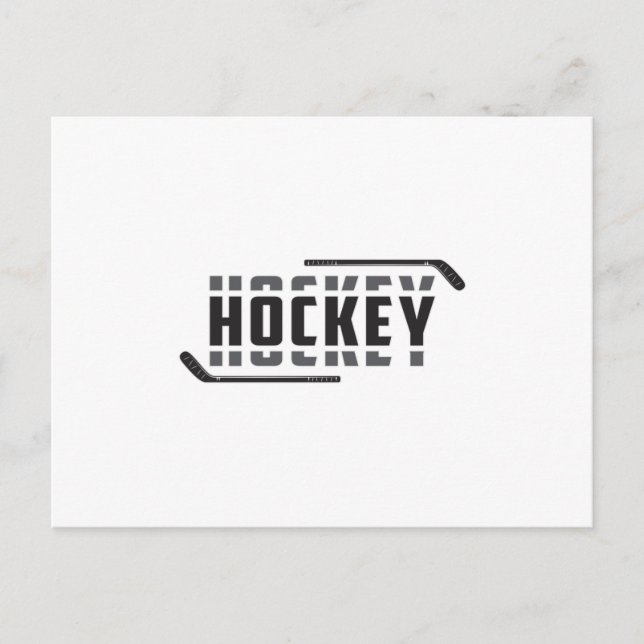 Carte Postale Joueur de hockey sur glace Stick Puck Team Drôle I (Devant)