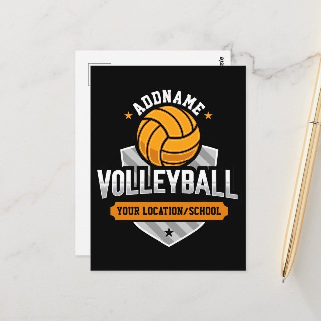 Carte Postale Joueur de l'équipe universitaire de volleyball (Devant/Arrière en situation)