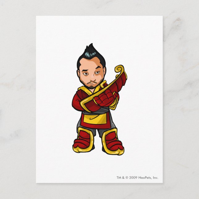 Carte Postale Joueur de personnel de Bancha Ninja Shenkuu (Devant)