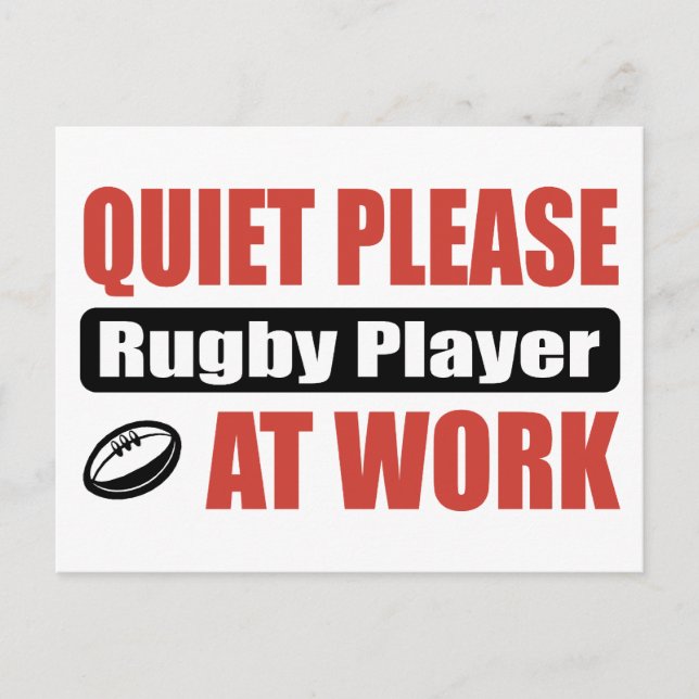 Carte Postale Joueur De Rugby Au Travail (Devant)