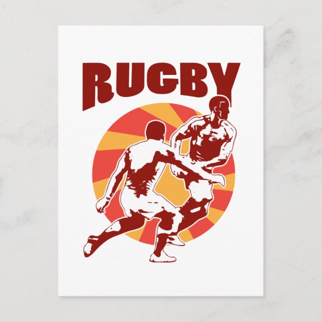Carte Postale Joueur de rugby en marche en passant par le style  (Devant)
