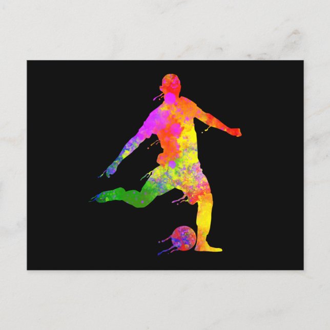 Carte Postale Joueur de soccer graphique de l'amateur de footbal (Devant)