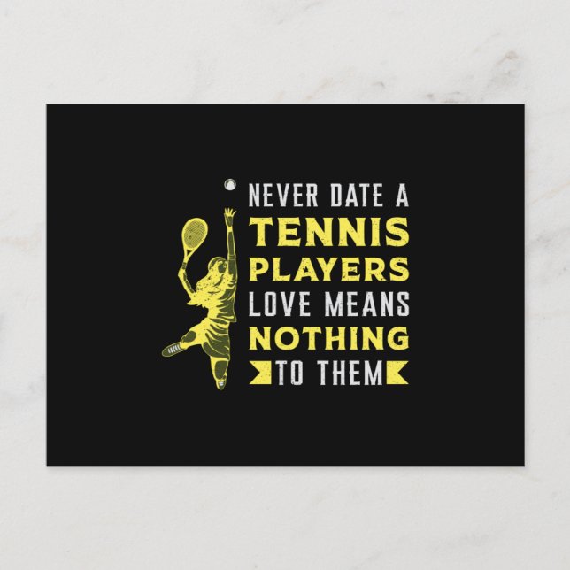 Carte Postale Joueur de tennis Match Racket Sports Court Drôle C (Devant)