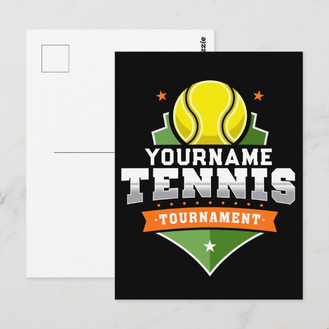 Carte Postale Joueur de tennis personnalisé NOM Tournoi de Varsi (Devant / Derrière)