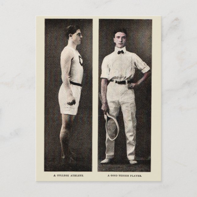 Carte Postale Joueur de tennis vintage Athlete Pro (Devant)