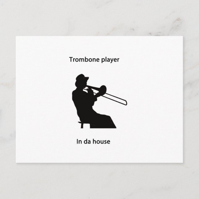 Carte Postale Joueur de Trombone dans la maison da (Devant)