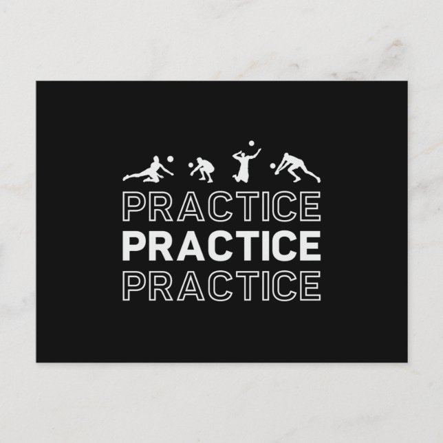 Carte Postale Joueur de volley-ball Pratique Pratique Plage (Devant)