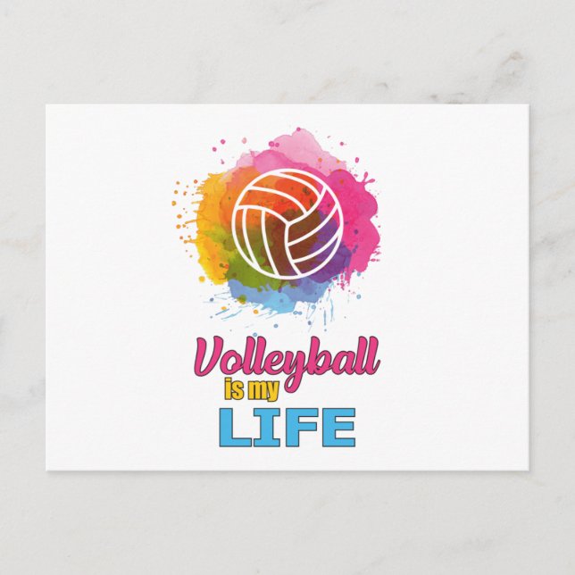 Carte Postale Joueur de volleyball de plage de volleyball de l'é (Devant)