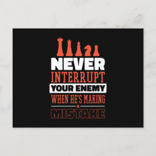 Carte Postale Joueur d'échecs amusant