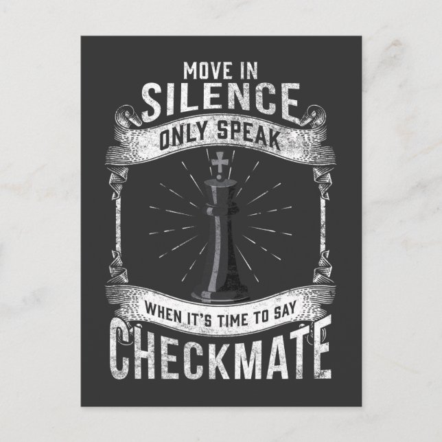 Carte Postale Joueur d'échecs Checkerboard Checkerboard Jeu Love (Devant)