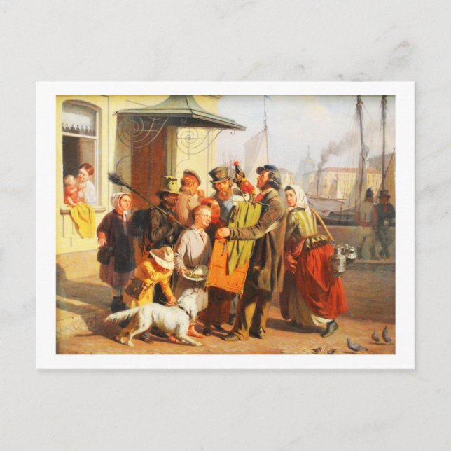 Carte Postale Joueur d'orgue de barbarie (Devant)