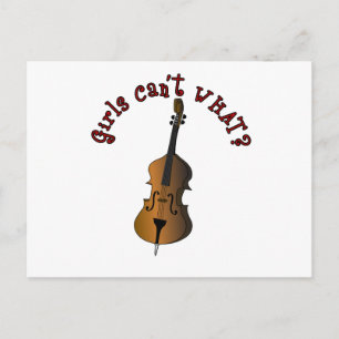 Carte Postale Joueur double basse à chaîne verticale