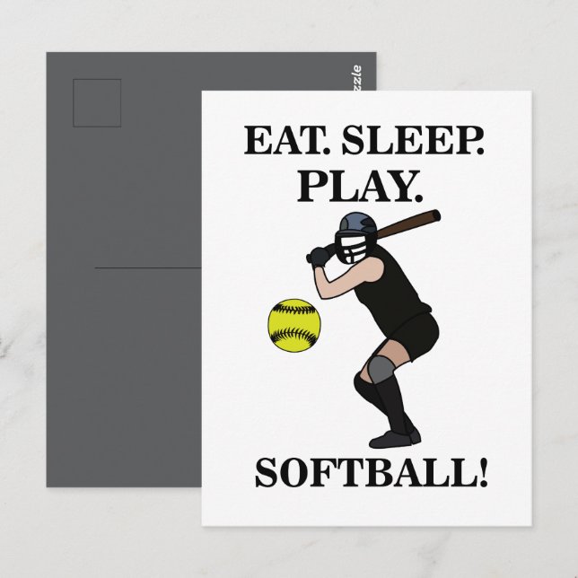 Carte Postale Joueur du softball (Devant / Derrière)