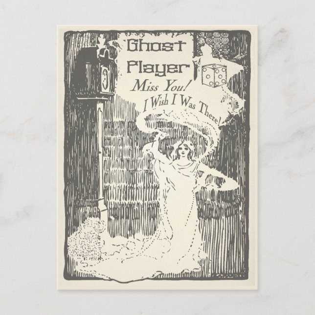 Carte Postale Joueur fantôme Vintage Bunco (Devant)