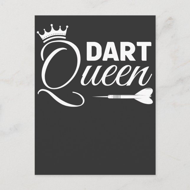 Carte Postale Joueur fléchettes Queen Dartboard Dart Girl (Devant)
