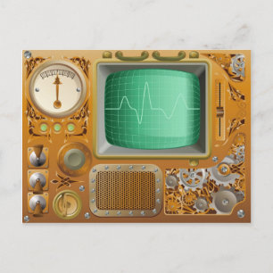 Carte Postale Joueur multimédia industriel Steampunk