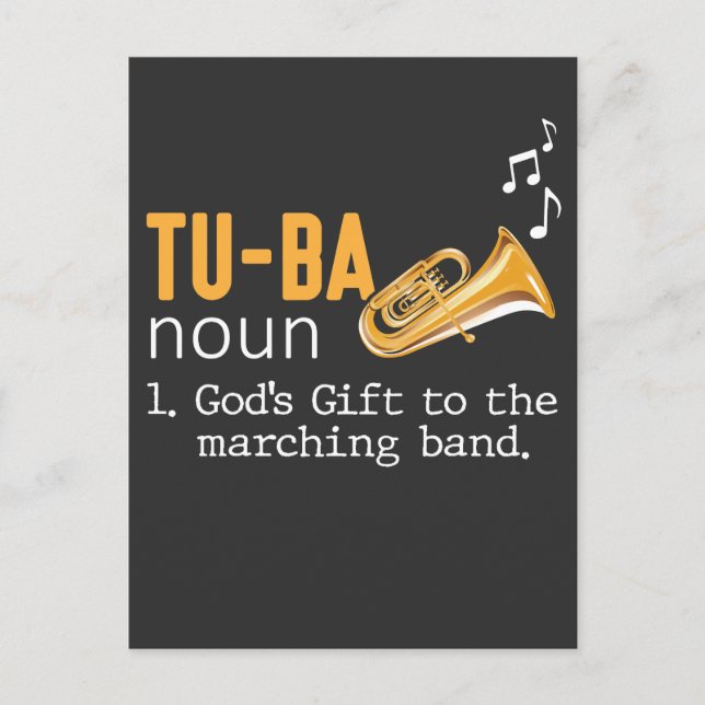Carte Postale Joueur Tuba Marcher Musicien d'instruments à vent (Devant)