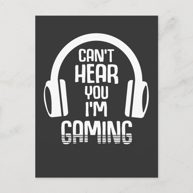 Carte Postale Joueurs accro Jeux Kid Funny Casque de jeu (Devant)