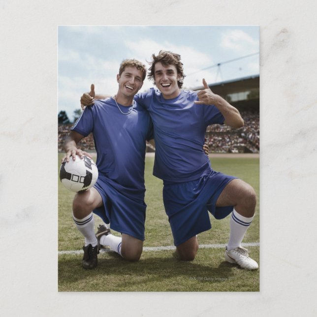 Carte Postale Joueurs de football applaudissant (Devant)