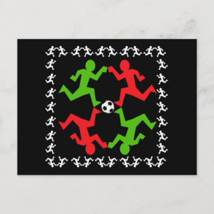 Carte Postale Joueurs de soccer en courant au Motif de balle