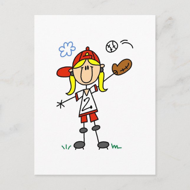Carte Postale Joueuse de baseball Tshirts et cadeaux (Devant)