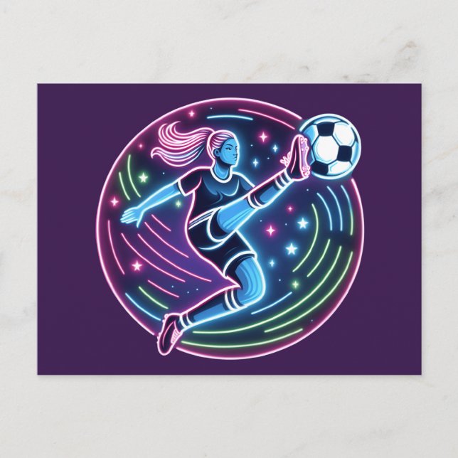 Carte Postale Joueuse de football (Devant)