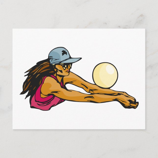 Carte Postale Joueuse de volley-ball féminine (Devant)