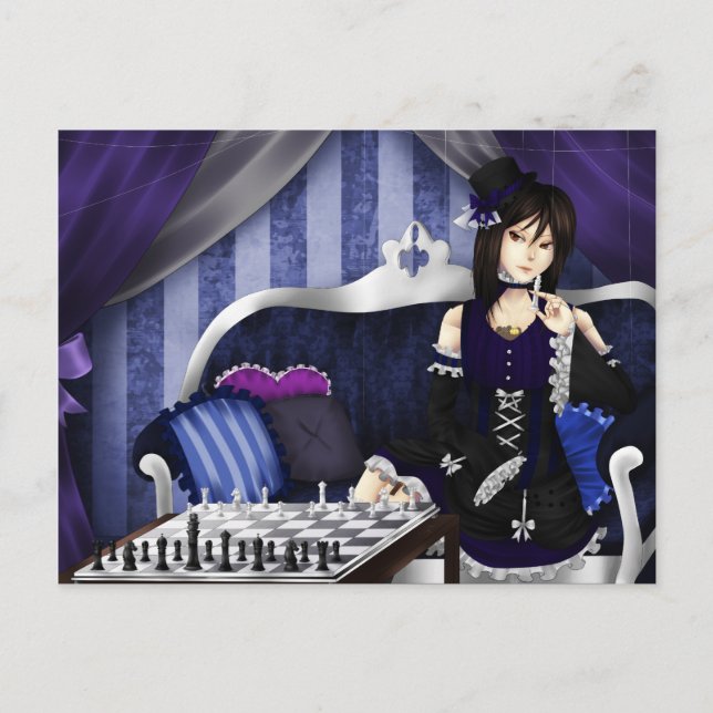 Carte Postale Jouons aux échecs (Devant)