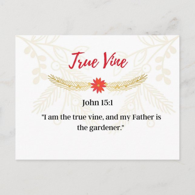 Carte Postale Jour 20 | Noms De Jésus | L'avènement de la Vigne (Dos)
