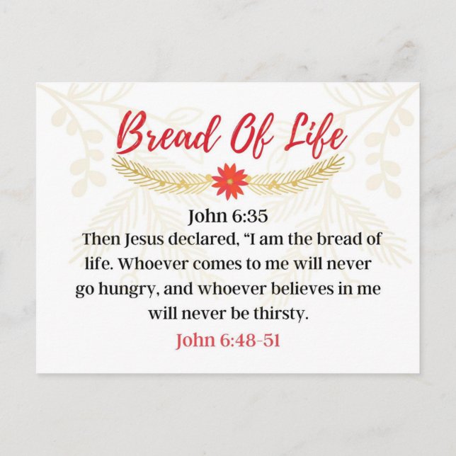 Carte Postale Jour 7. Noms De Jésus | Pain De Vie | Avent (Dos)