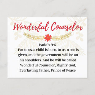 Carte Postale Jour 9. Noms de Jésus   Conseiller Merveilleux Ave