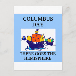 Carte Postale Jour COLUMBUS : blague indienne