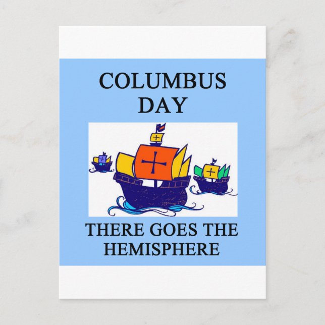 Carte Postale Jour COLUMBUS : blague indienne (Devant)