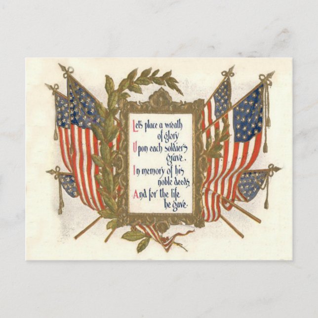 Carte Postale Jour commémoratif de la guerre du drapeau américai (Devant)