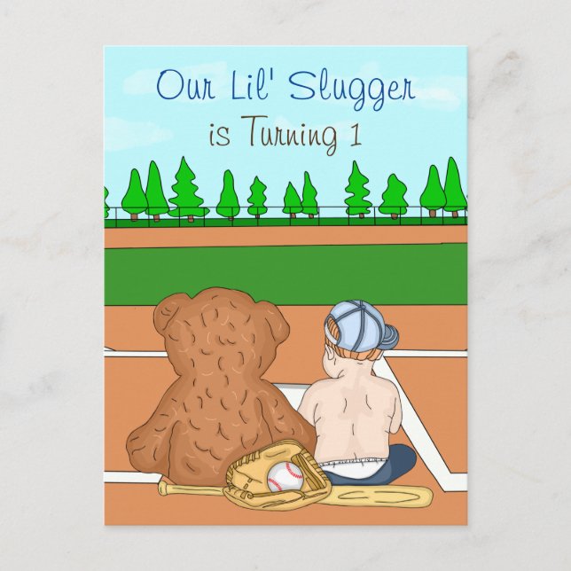 Carte Postale Jour d'anniversaire du baseball du garçon